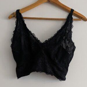 Savage x Fenty Black Lace Floral Longline Bralette Size 2X